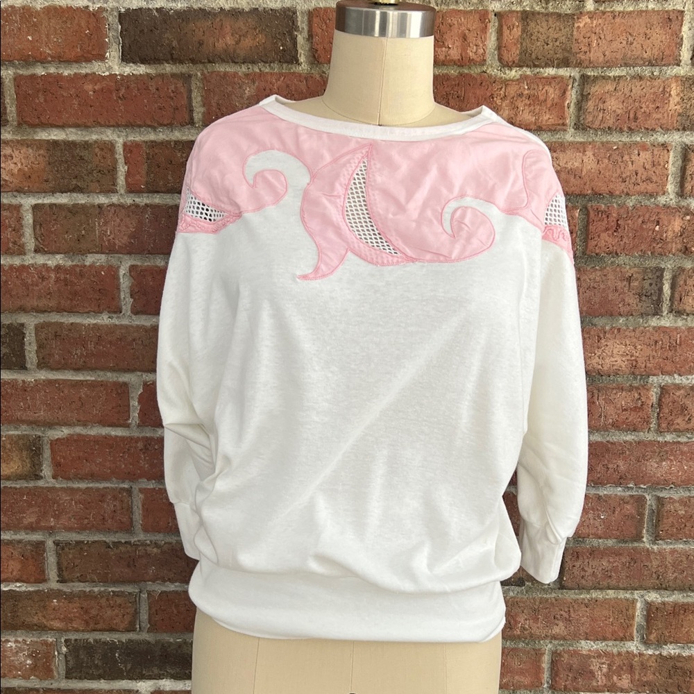 Vintage Sanibel Sport White & Pink Top